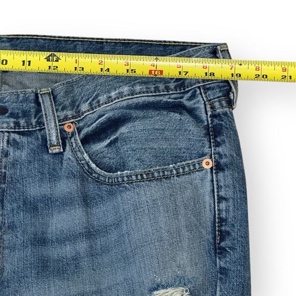 Levis 541 Athletic Fit Distressed Jeans Mens 36x32 Blue Medium Wash 100% Cotton - Picture 9 of 11